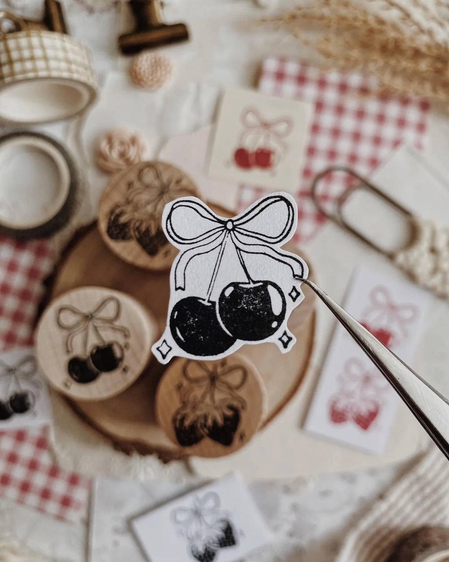 Houten stempel | ALHM | aardbeien of kersen