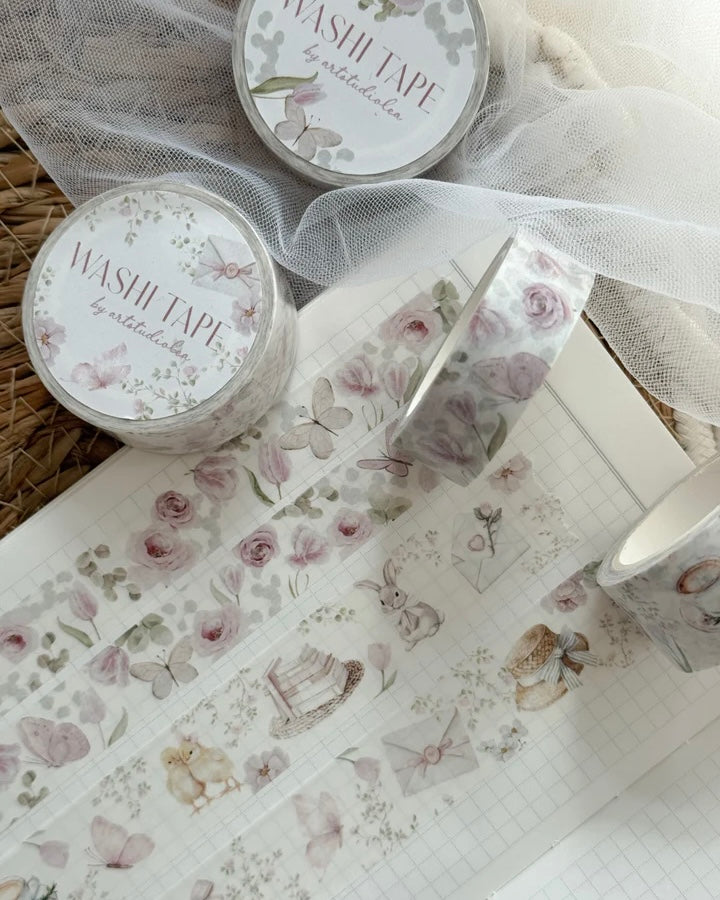Washitape | roosjes met vlinders