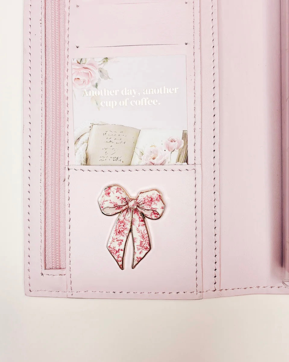 Magneet | strik roze bloemen