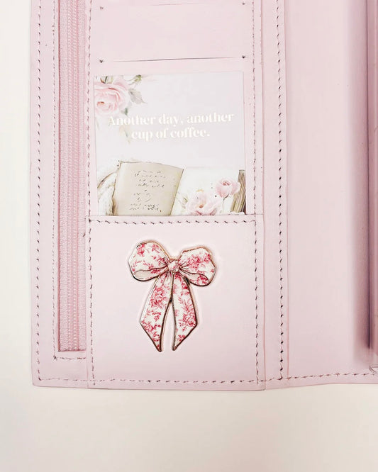 Magneet | strik roze bloemen