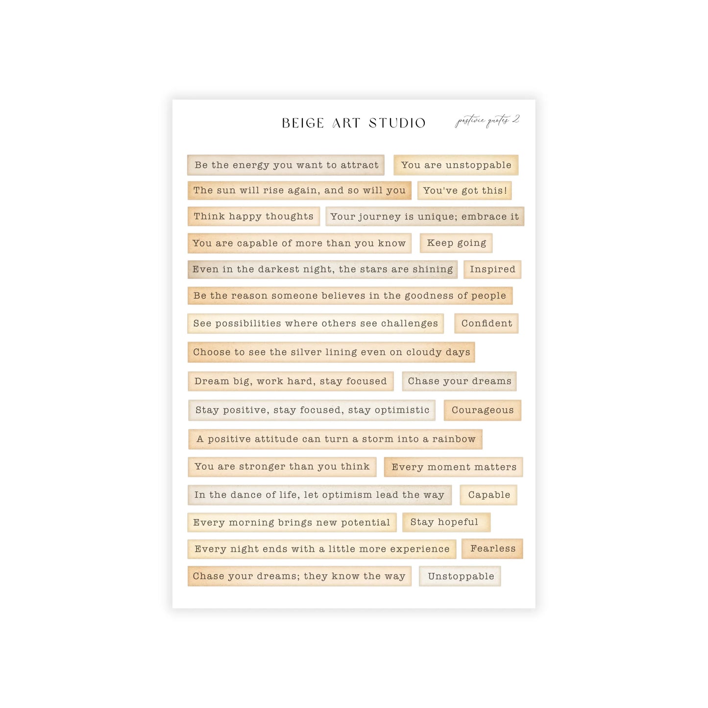 Stickervel set | positive quotes