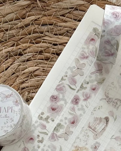 Washitape | roosjes met vlinders