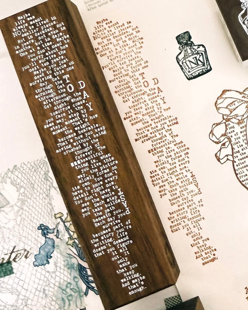 Houten stempel | Vertical text