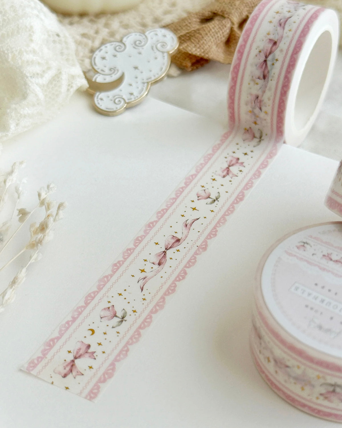 Washitape | bows & tulips lace