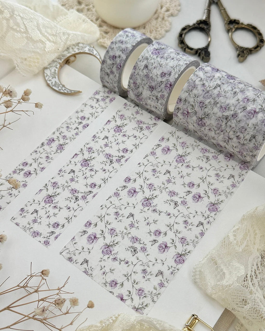 Washitape | lilac roses | diverse maten