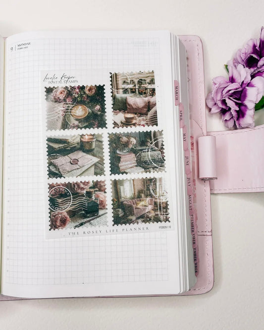 Stickervel | purple love stamps