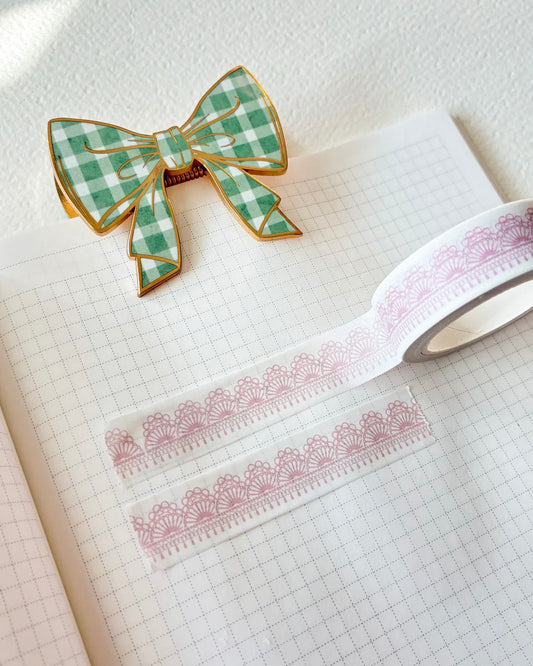 Washitape | reading in nature | lace pink