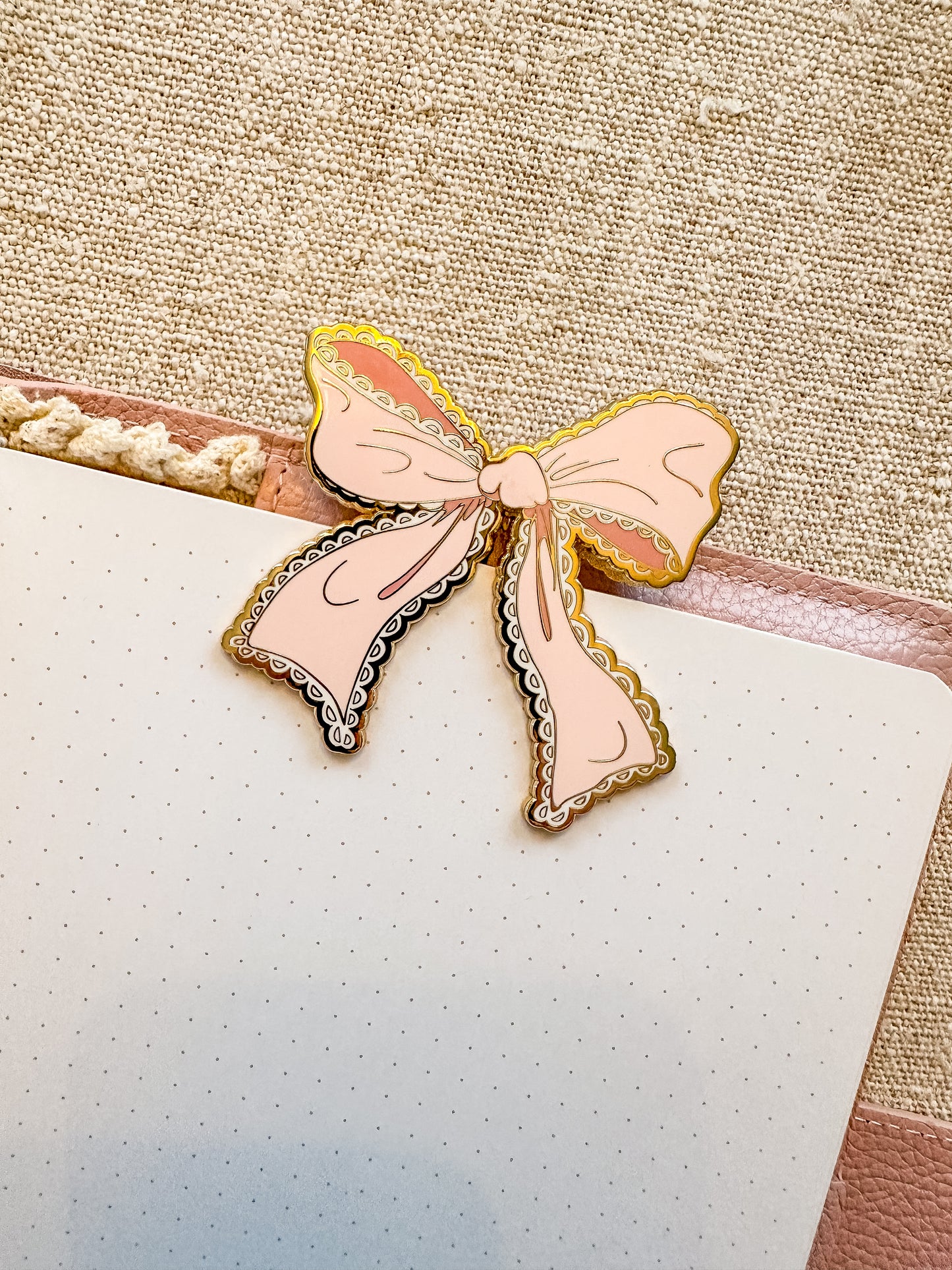 Journal clip | pink bow chic