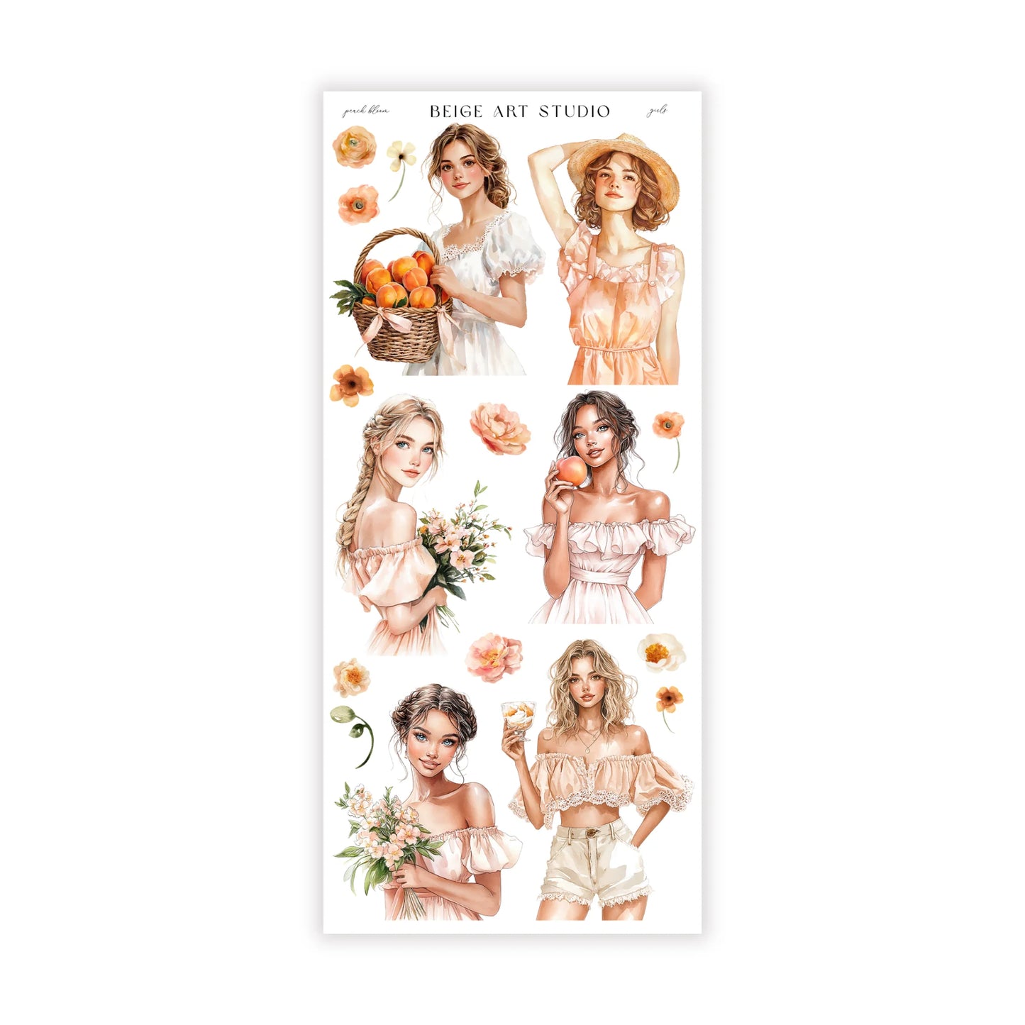 Stickervel set | peach bloom