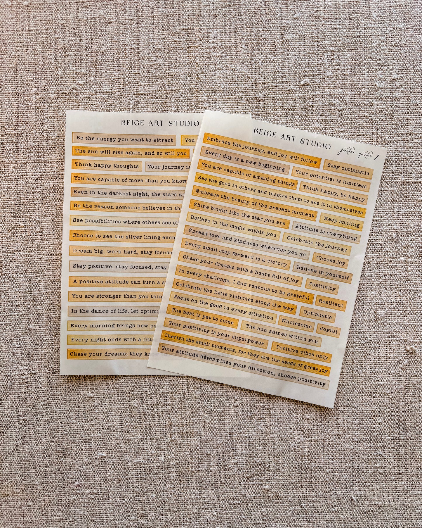 Stickervel set | positive quotes