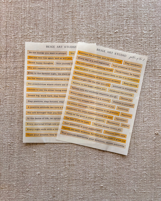 Stickervel set | positive quotes