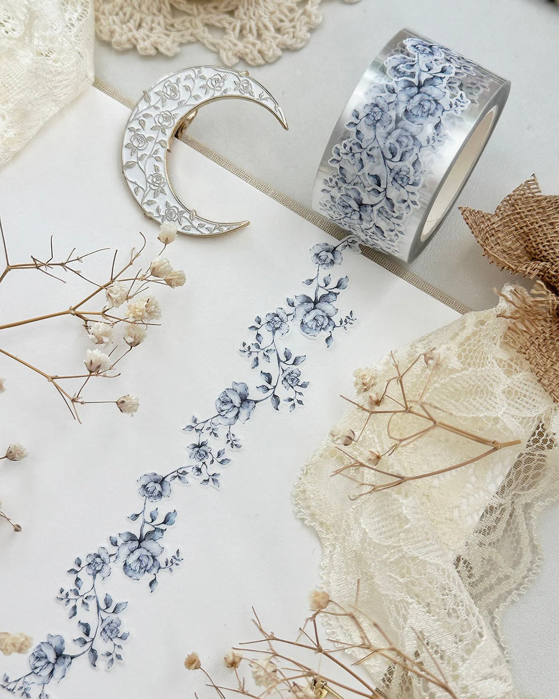 Washitape | rose vine | die cut | blue