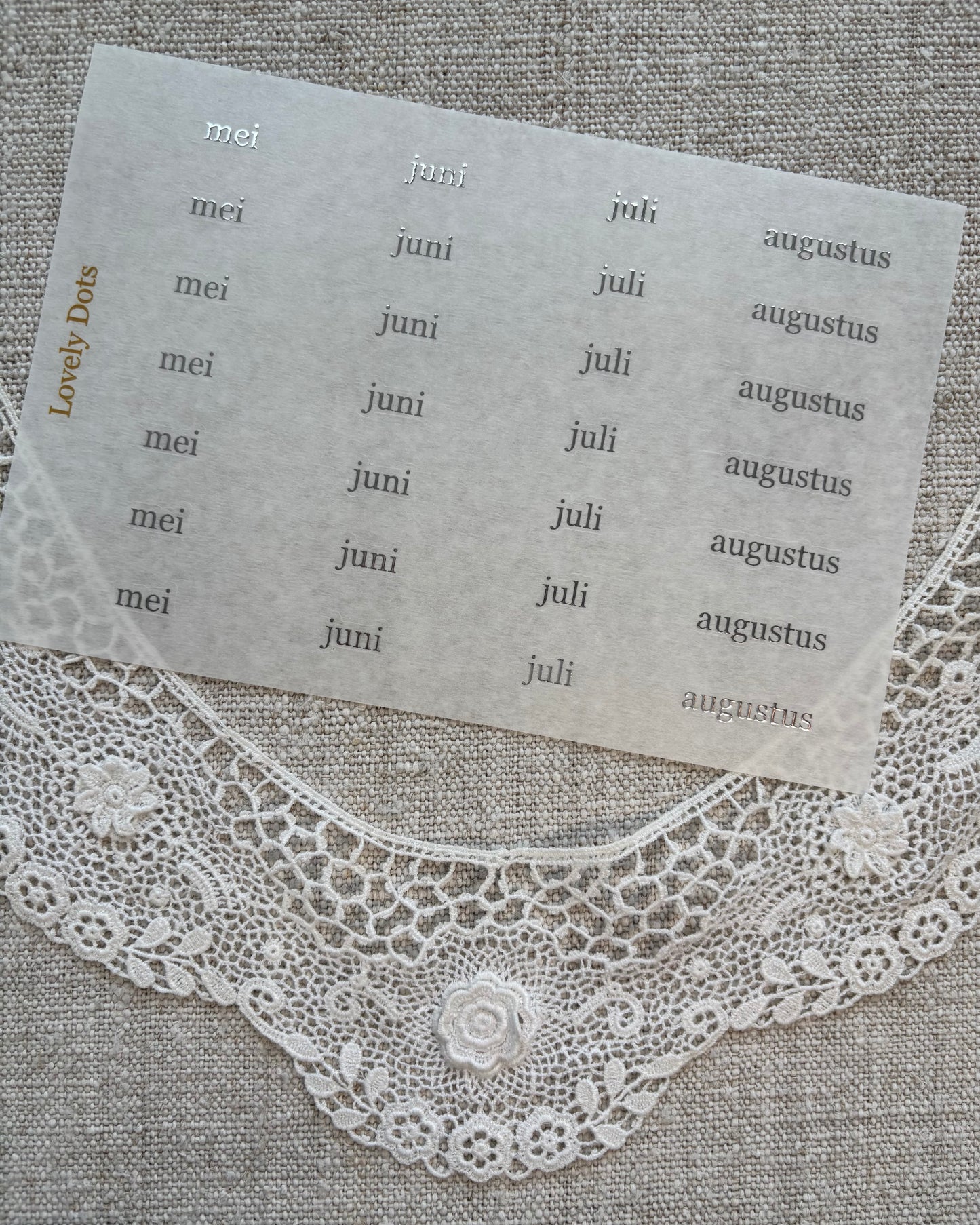 Stickervel | zilver | elegant | dagen/maanden/cijfers