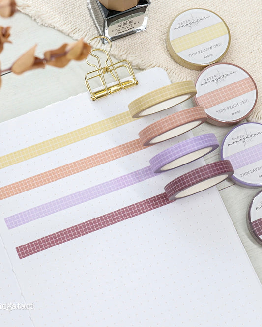 Washitape | thin grid set colour