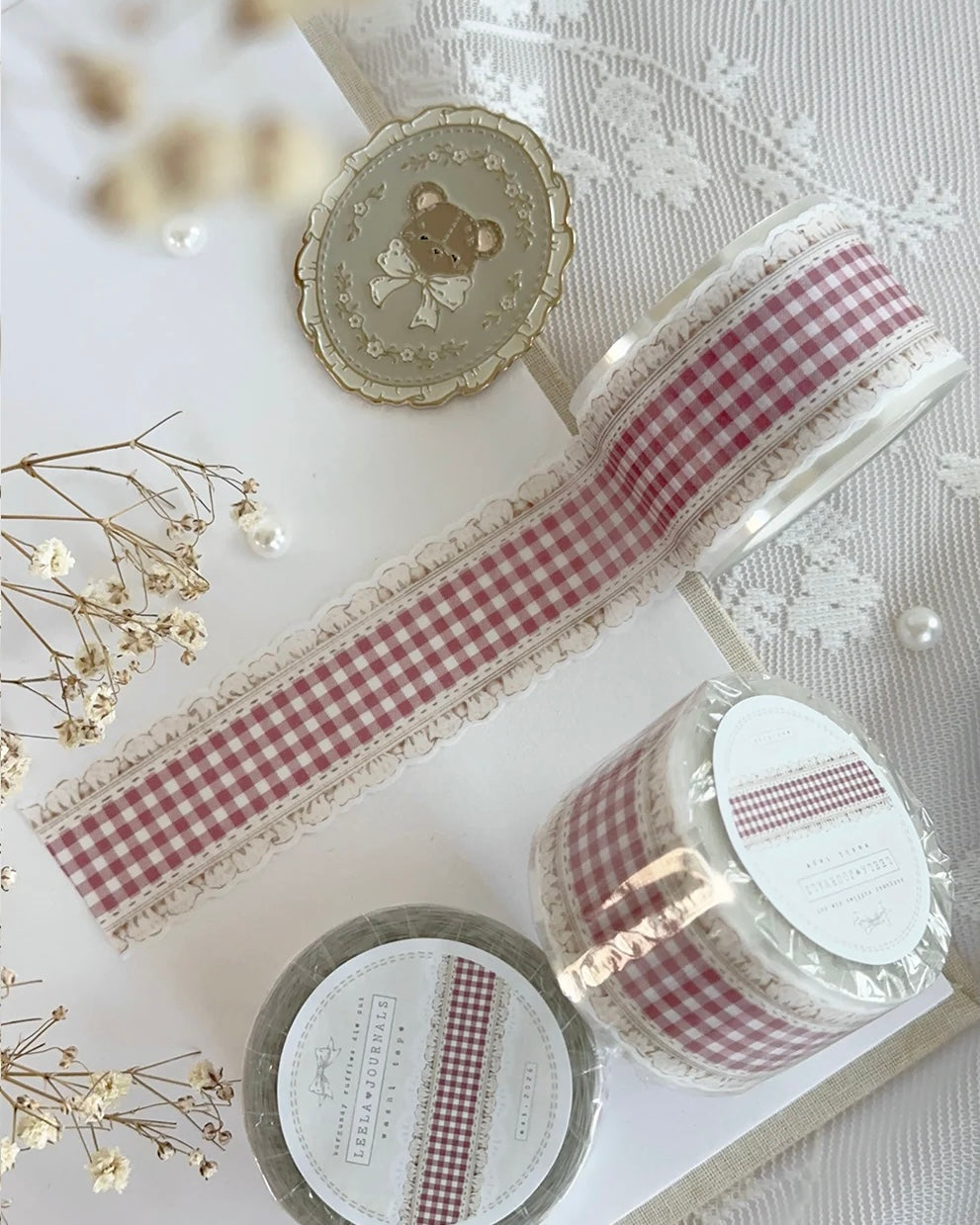 Washitape | plaid ruffles | red