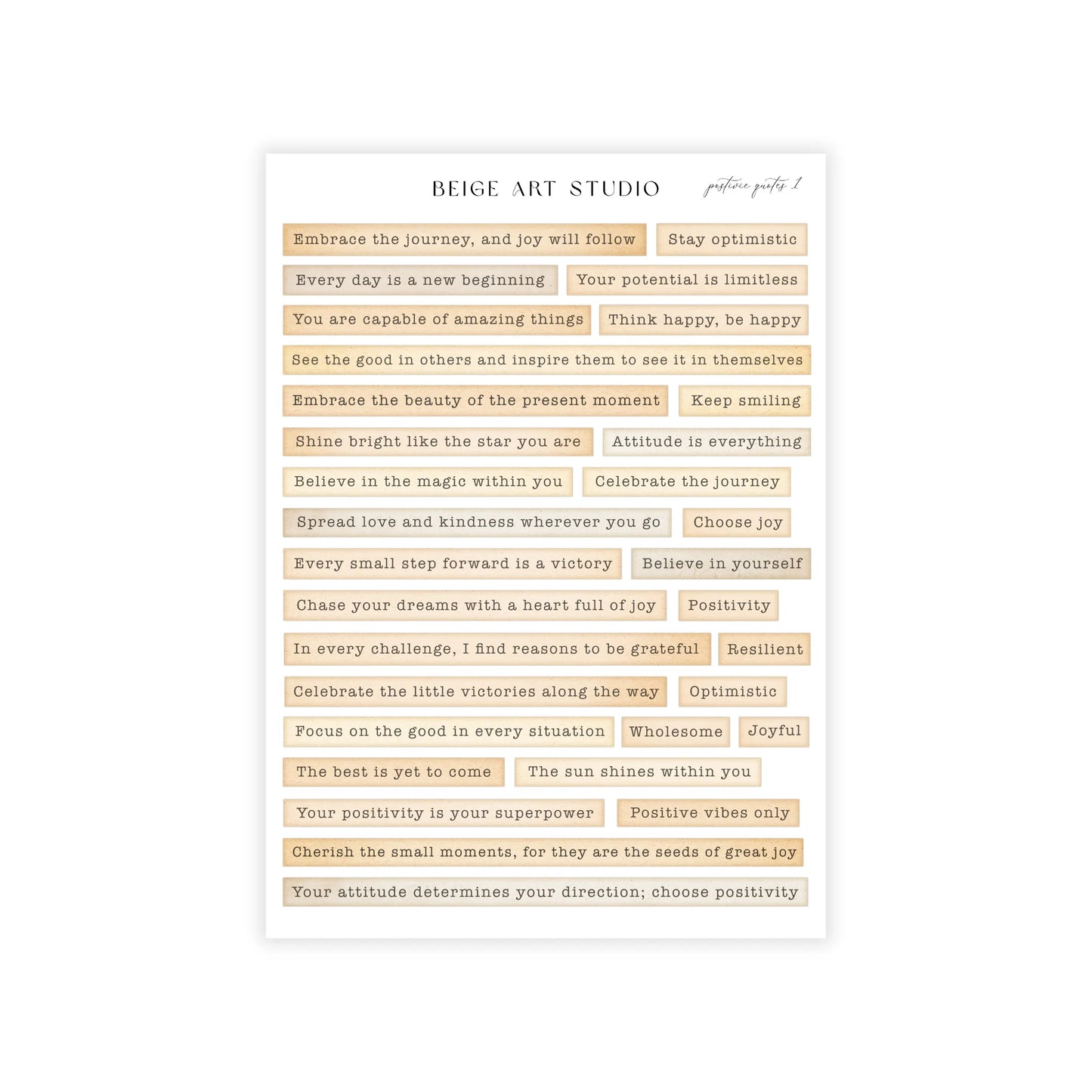 Stickervel set | positive quotes