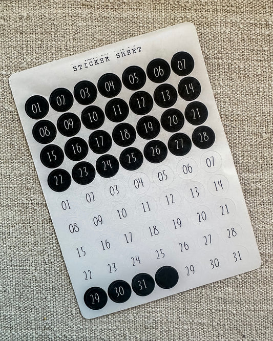 Stickervel | zwart/wit | cijfers