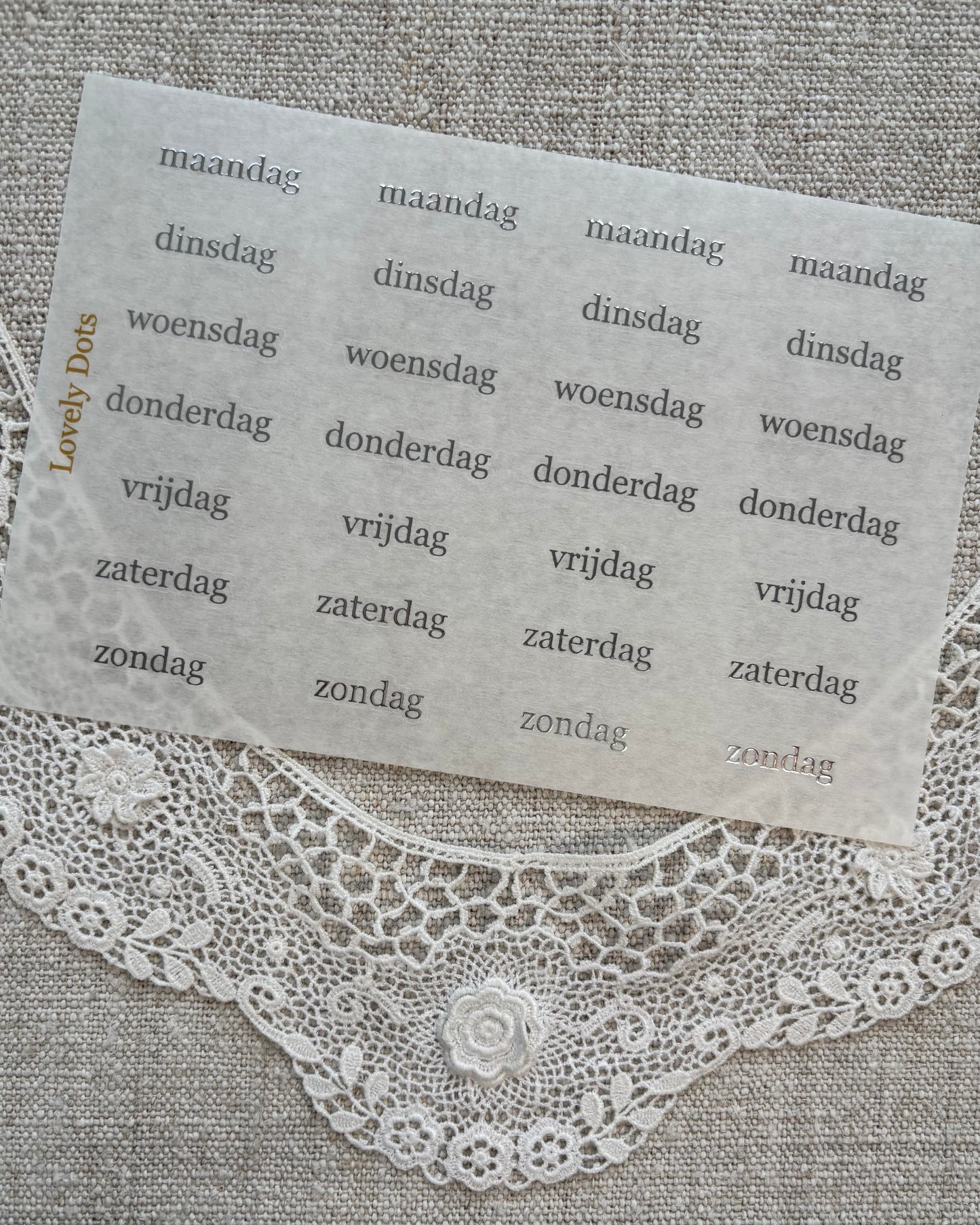 Stickervel | zilver | elegant | dagen/maanden/cijfers