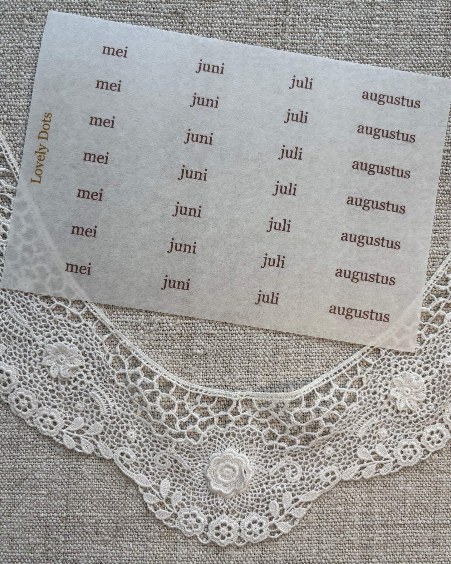 Stickervel | bruin | elegant | dagen/maanden/cijfers