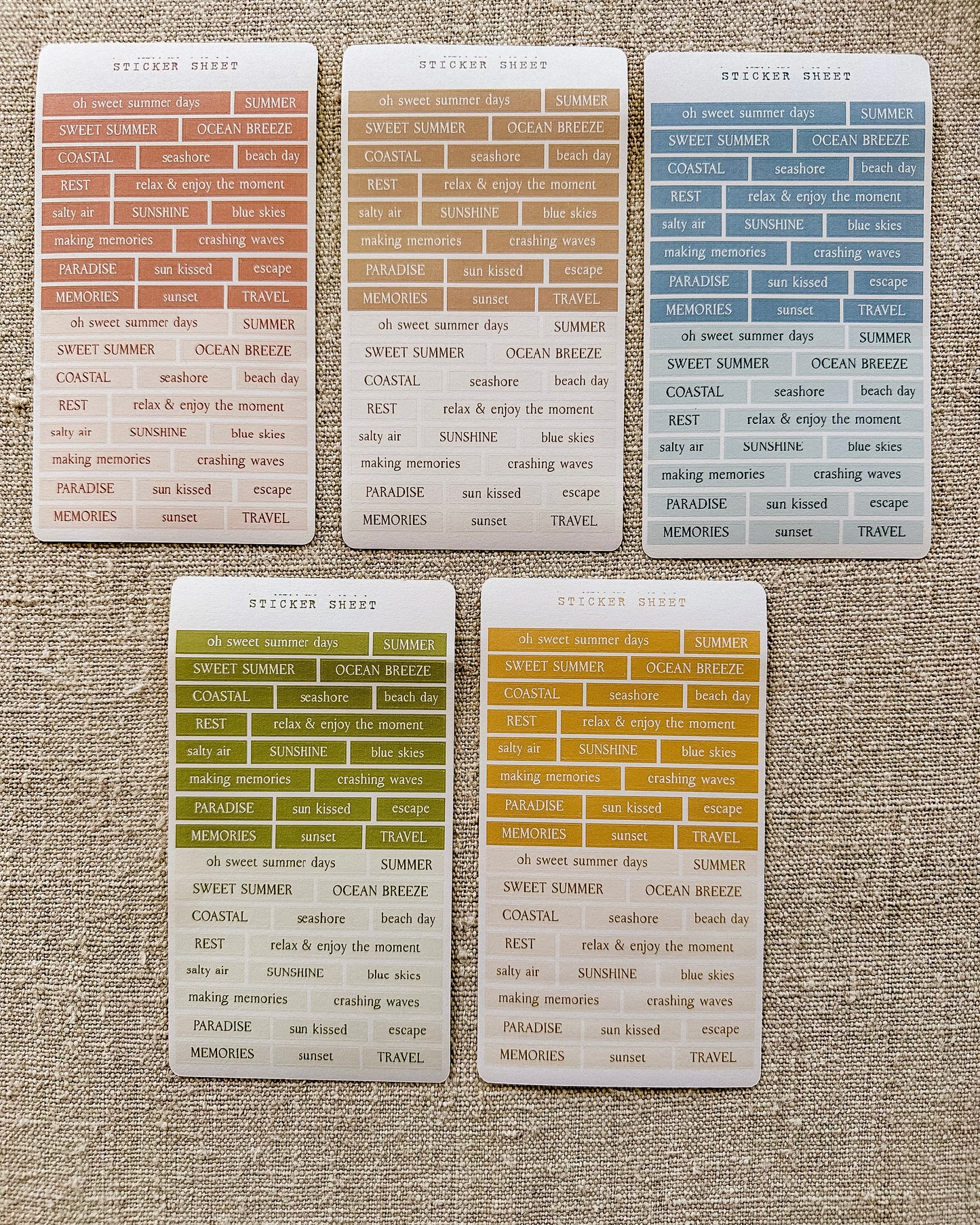 Stickervel | teksten 5 kleuren