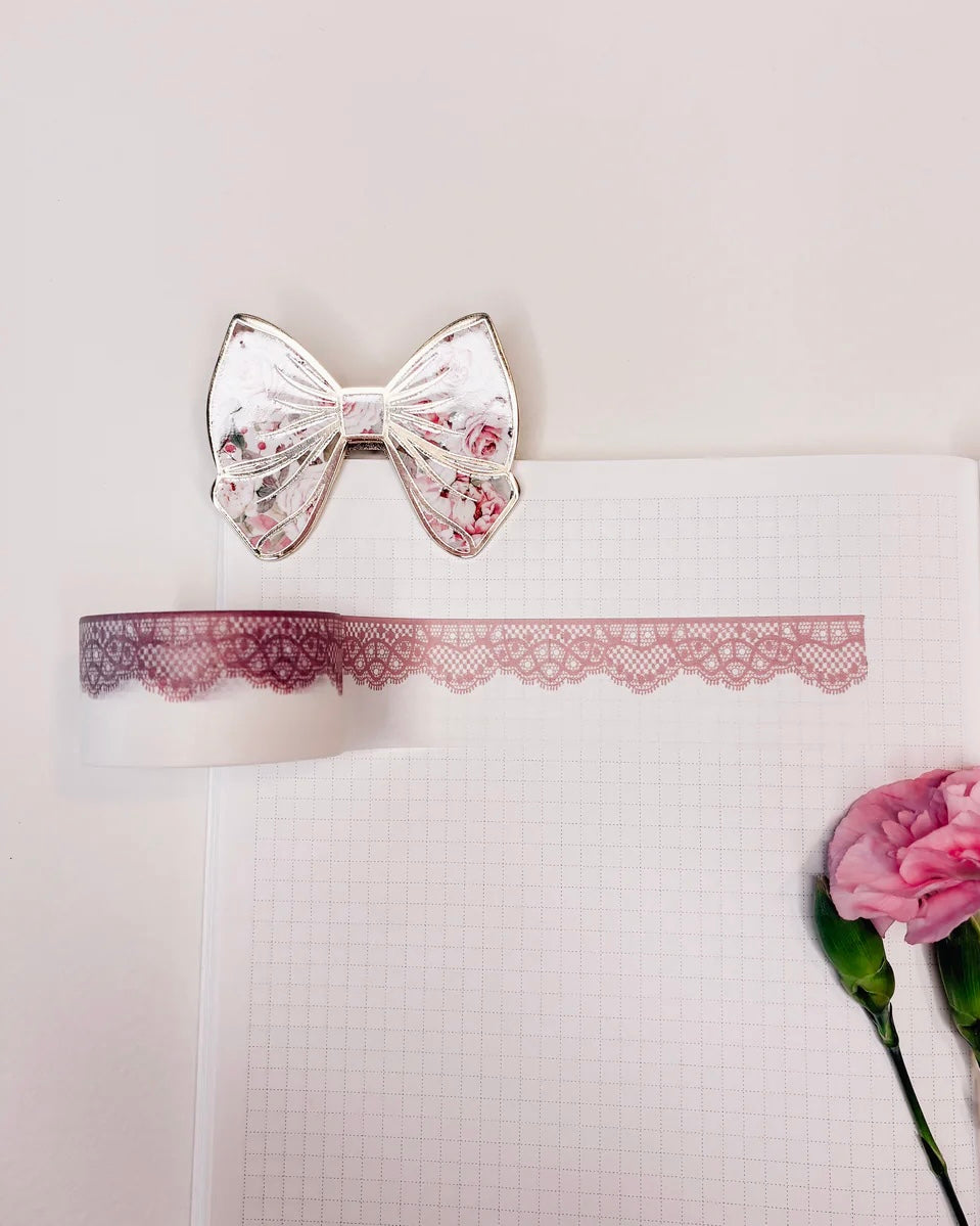 Washitape | lace dark pink fine
