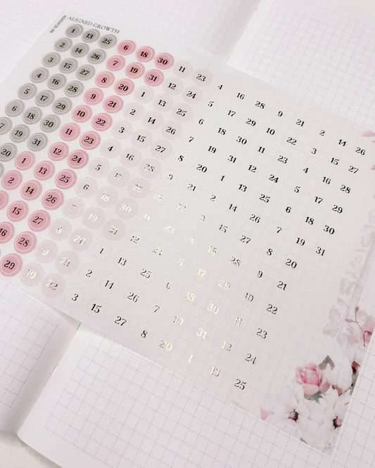 Stickervel | Numbers | aligned growth | gold