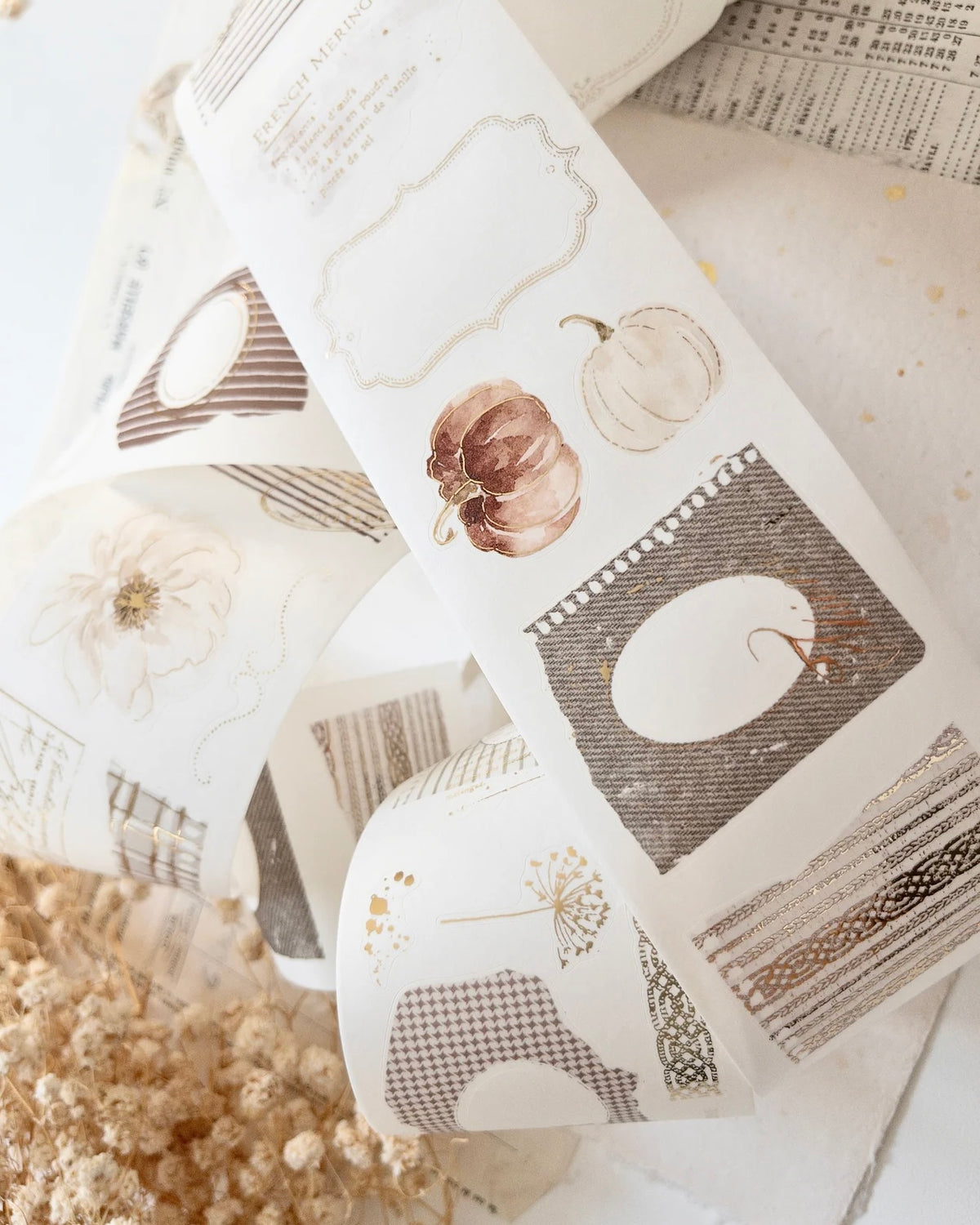 Washitape | autumn in layers | gold foil