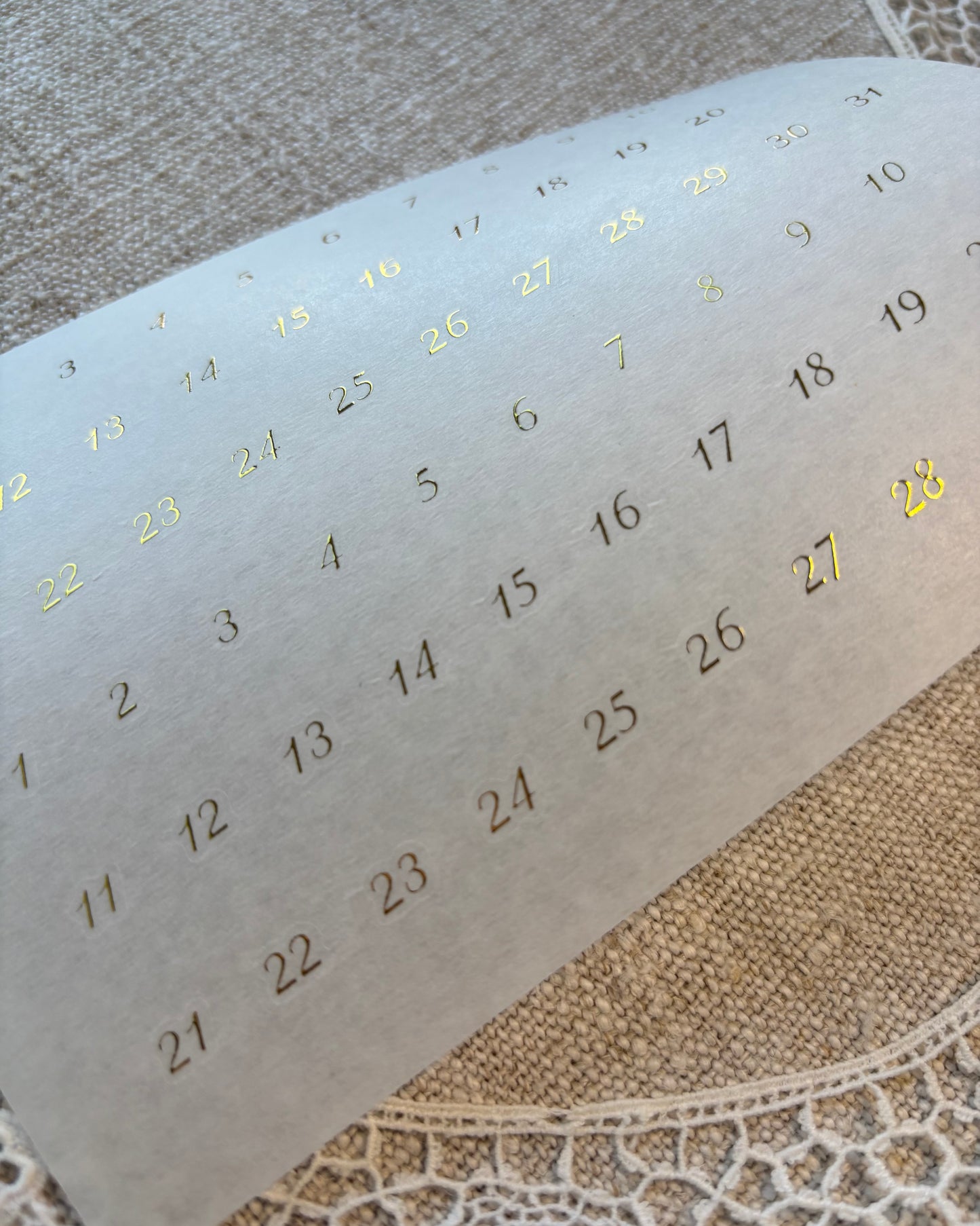 Stickervel | goud | subtiel | dagen/maanden/cijfers