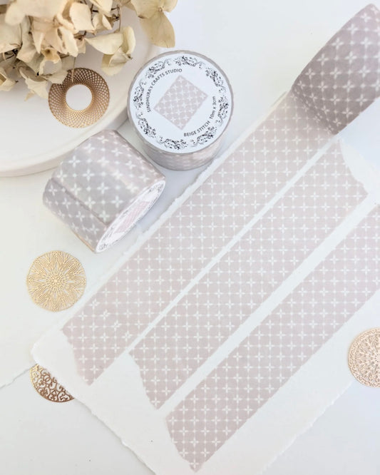 Washitape | Beige stitch