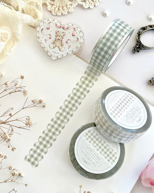 Washitape | scalloped plaid | green