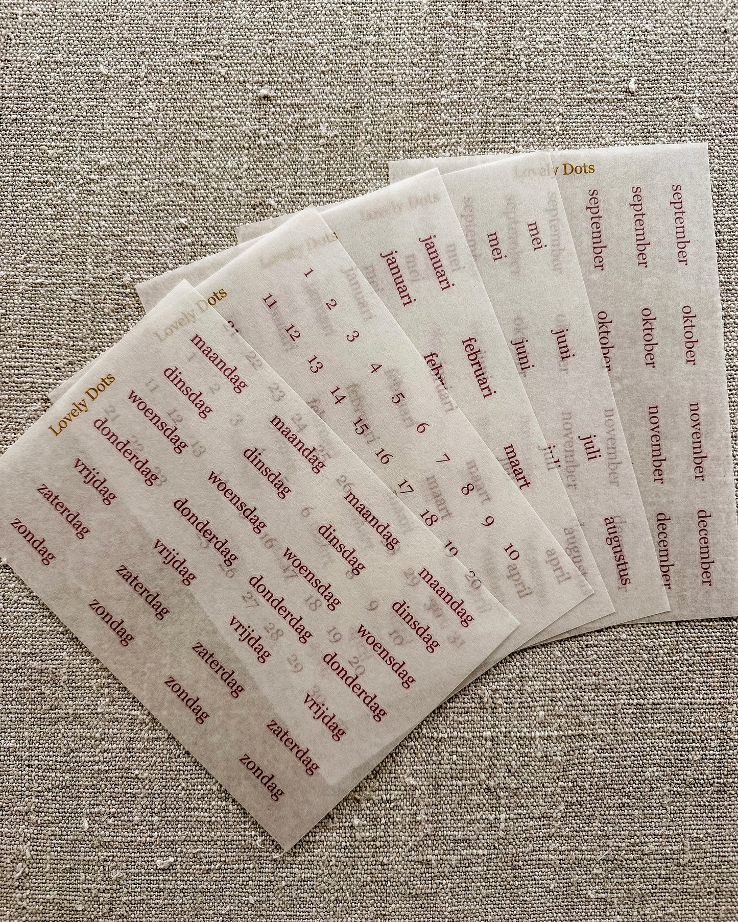 Stickervel | roze | elegant | dagen/maanden/cijfers