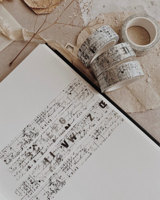 Washitape | ALHM | zwart/wit letters en tekst