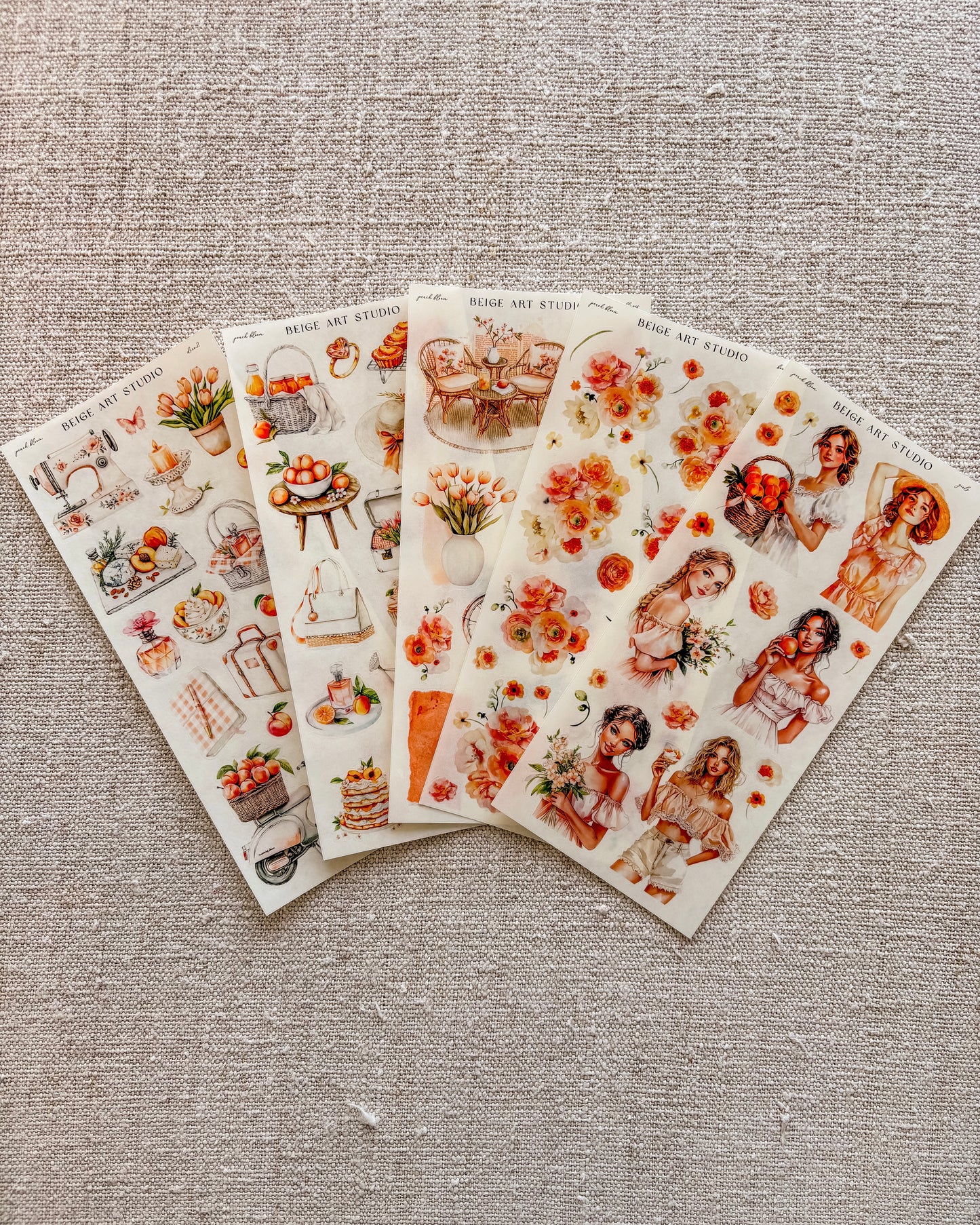 Stickervel set | peach bloom
