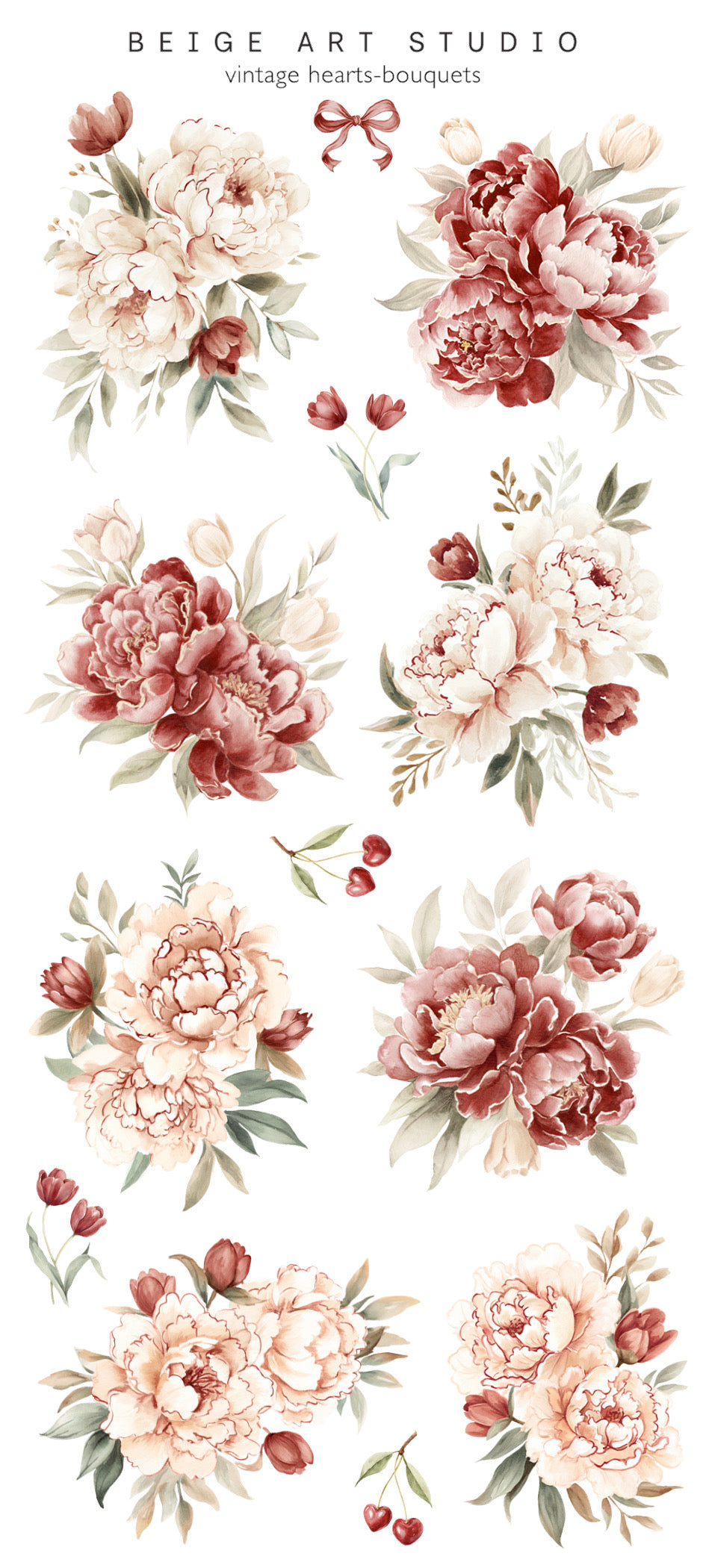 Stickervel set | vintage hearts