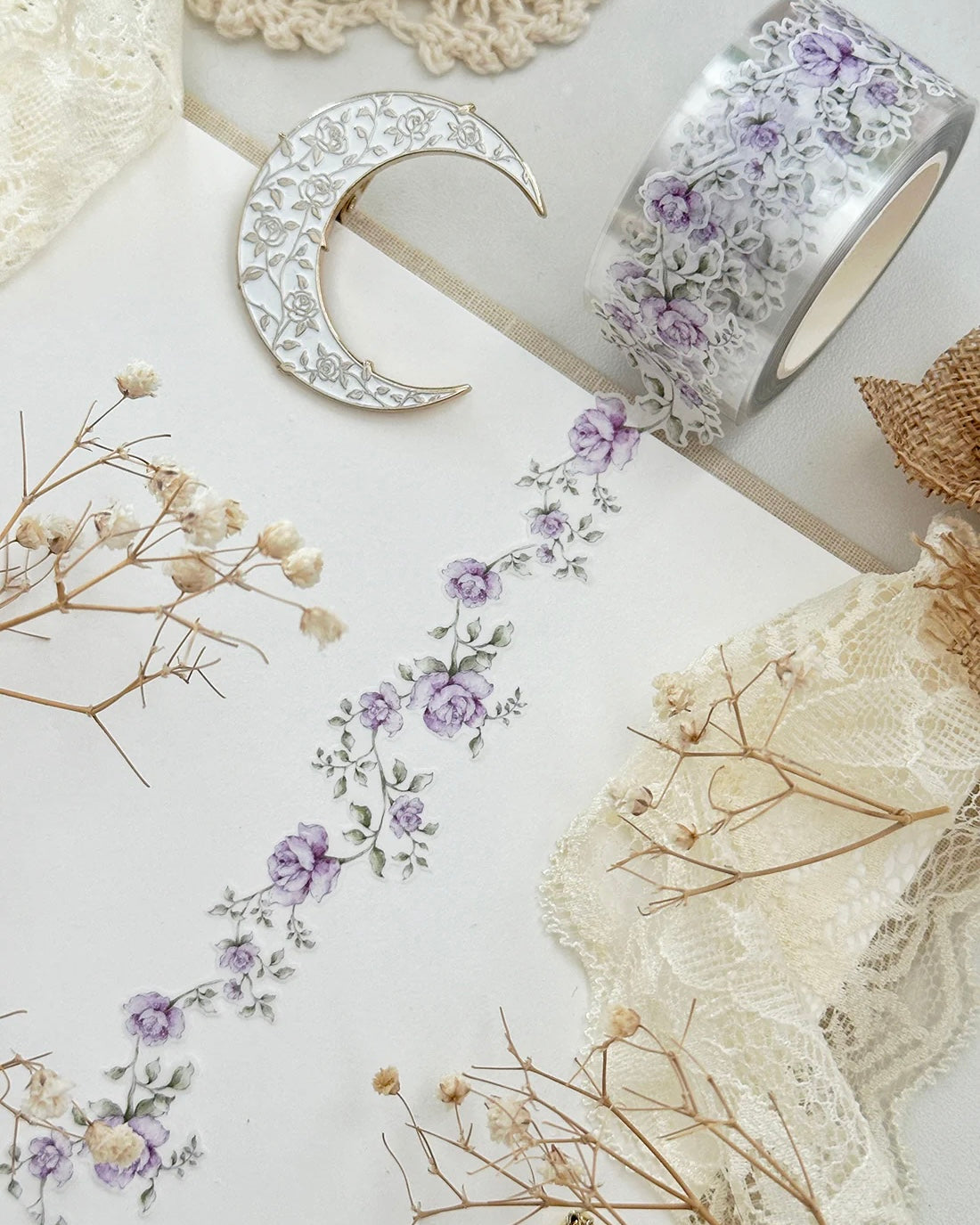 Washitape | rose vine | die cut | purple