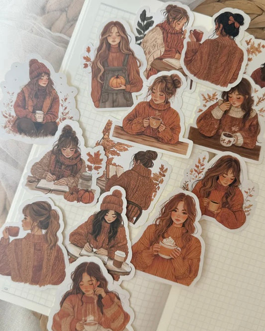 Stickerset| cozy herfst meisjes 14 st.
