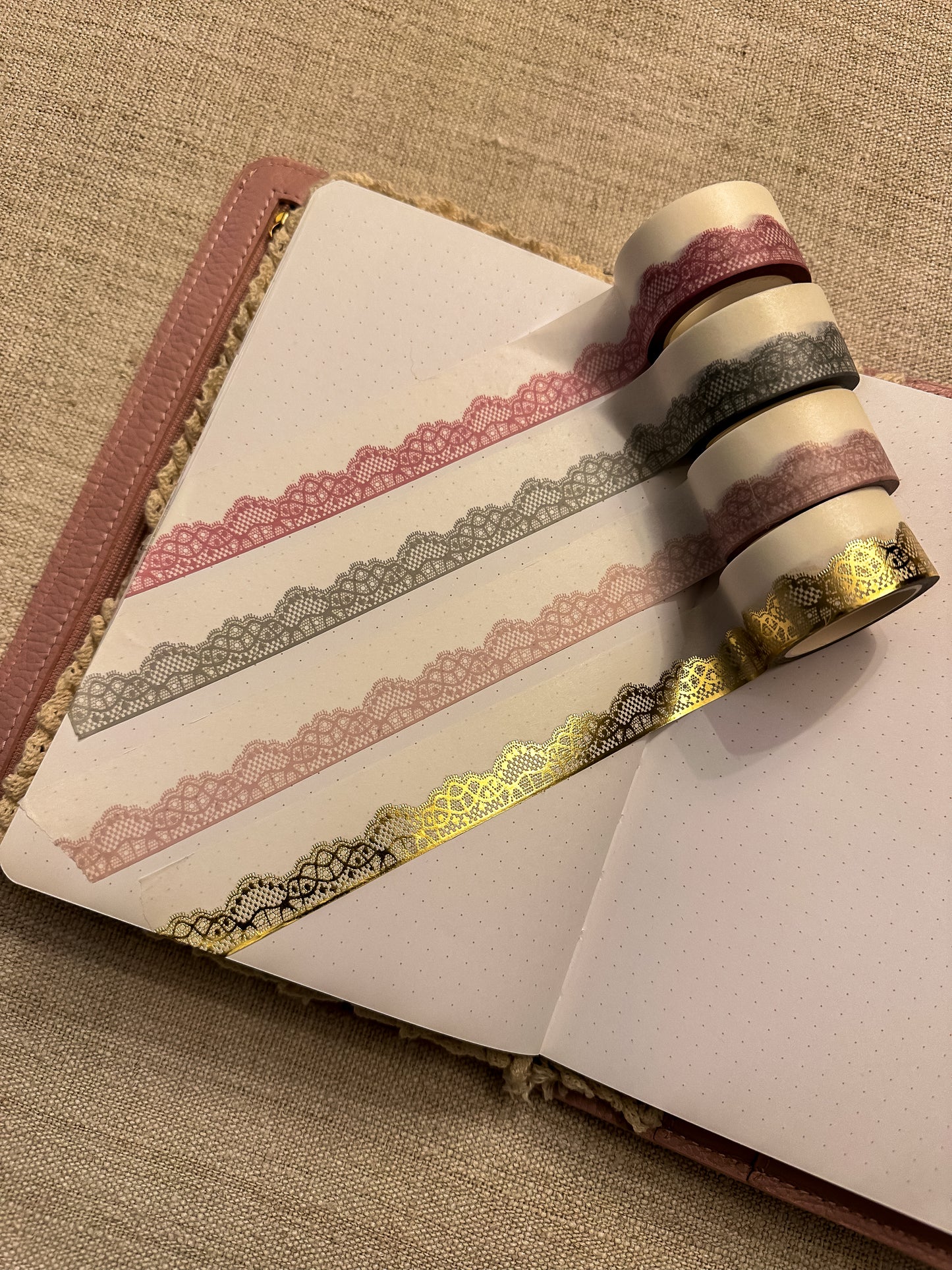 Washitape | lace dark pink fine