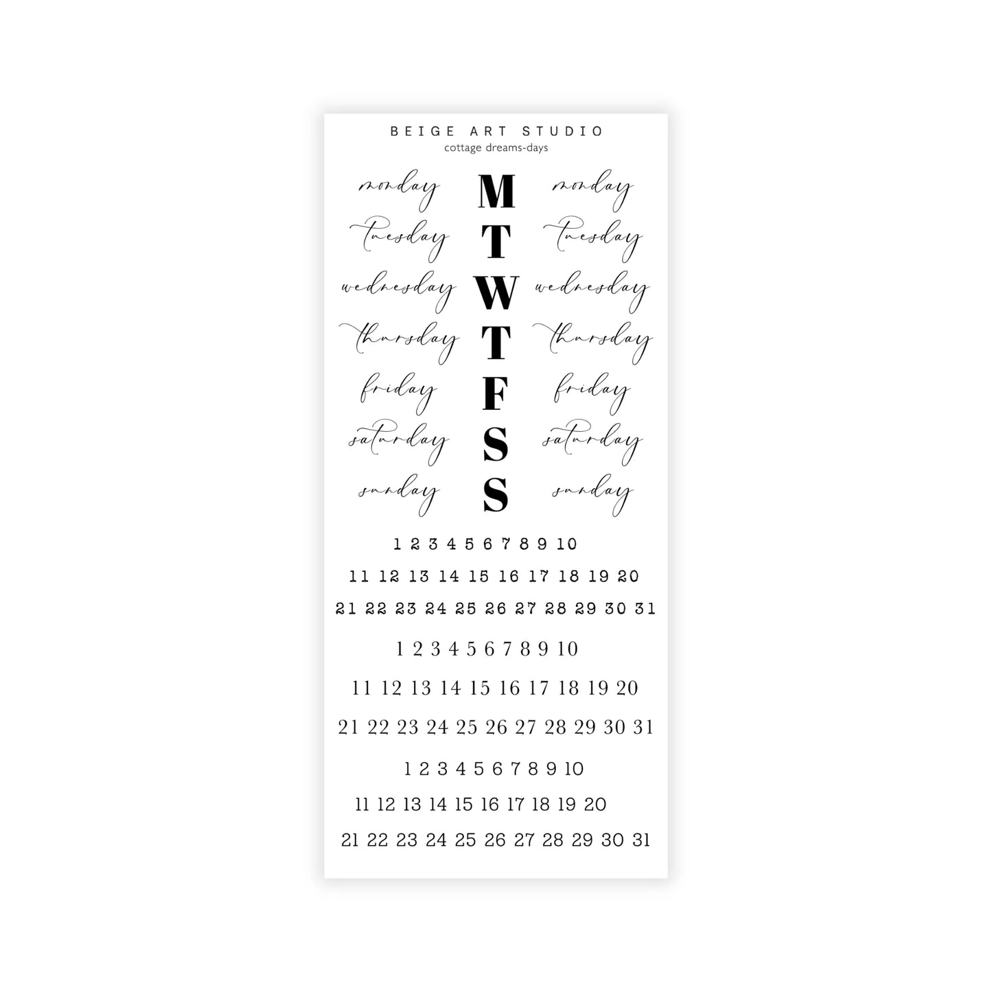 stickervel set | days / numbers