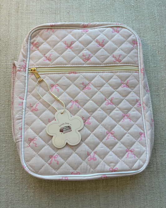 Pouche | roze met roze strikjes