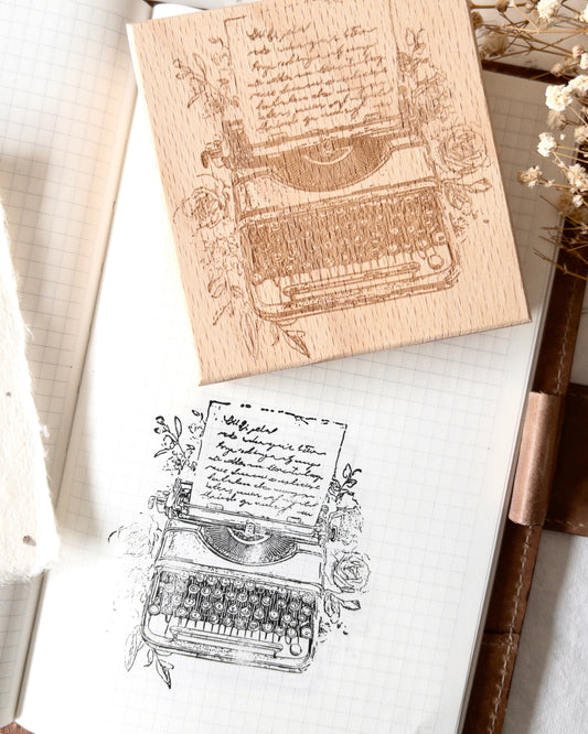Houten stempel | typewriter