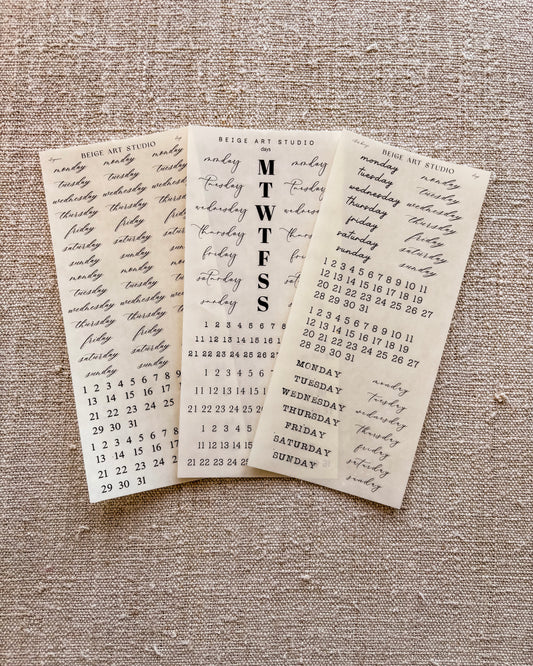 stickervel set | days / numbers