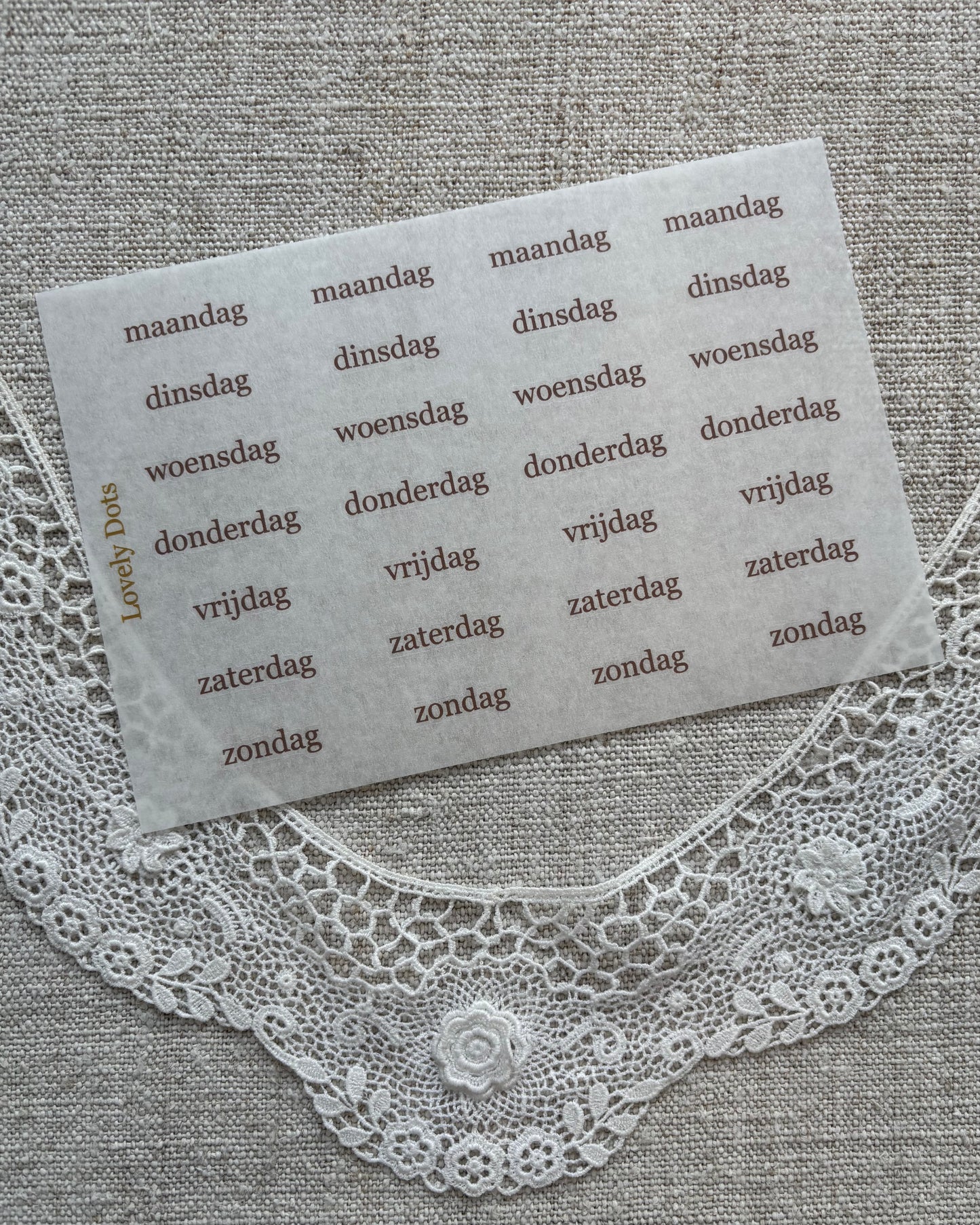 Stickervel | bruin | elegant | dagen/maanden/cijfers