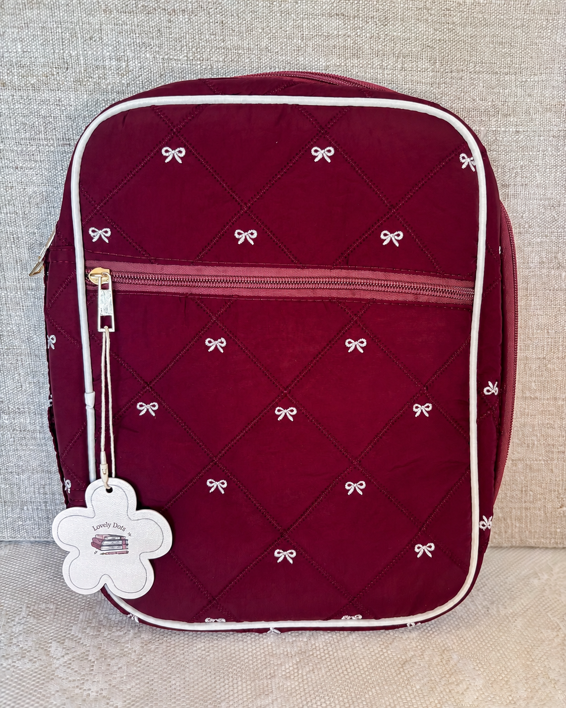 Pouche | strikjes bordeaux