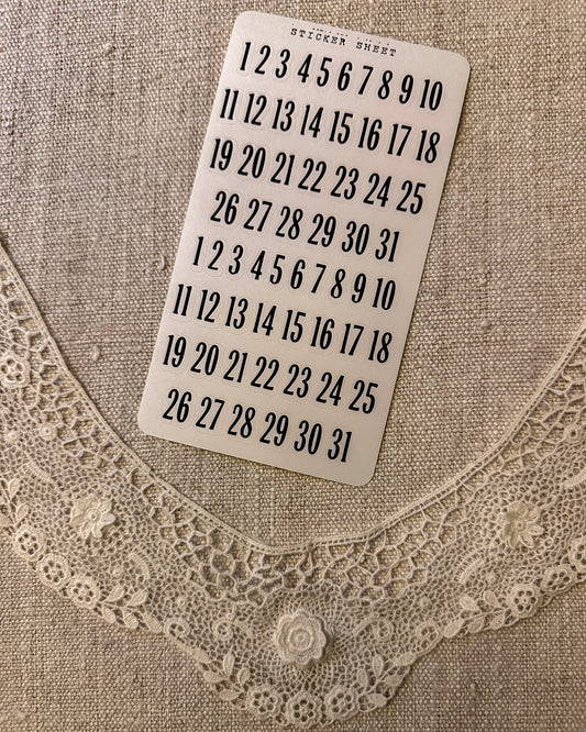 Stickervel | nummers | zwart