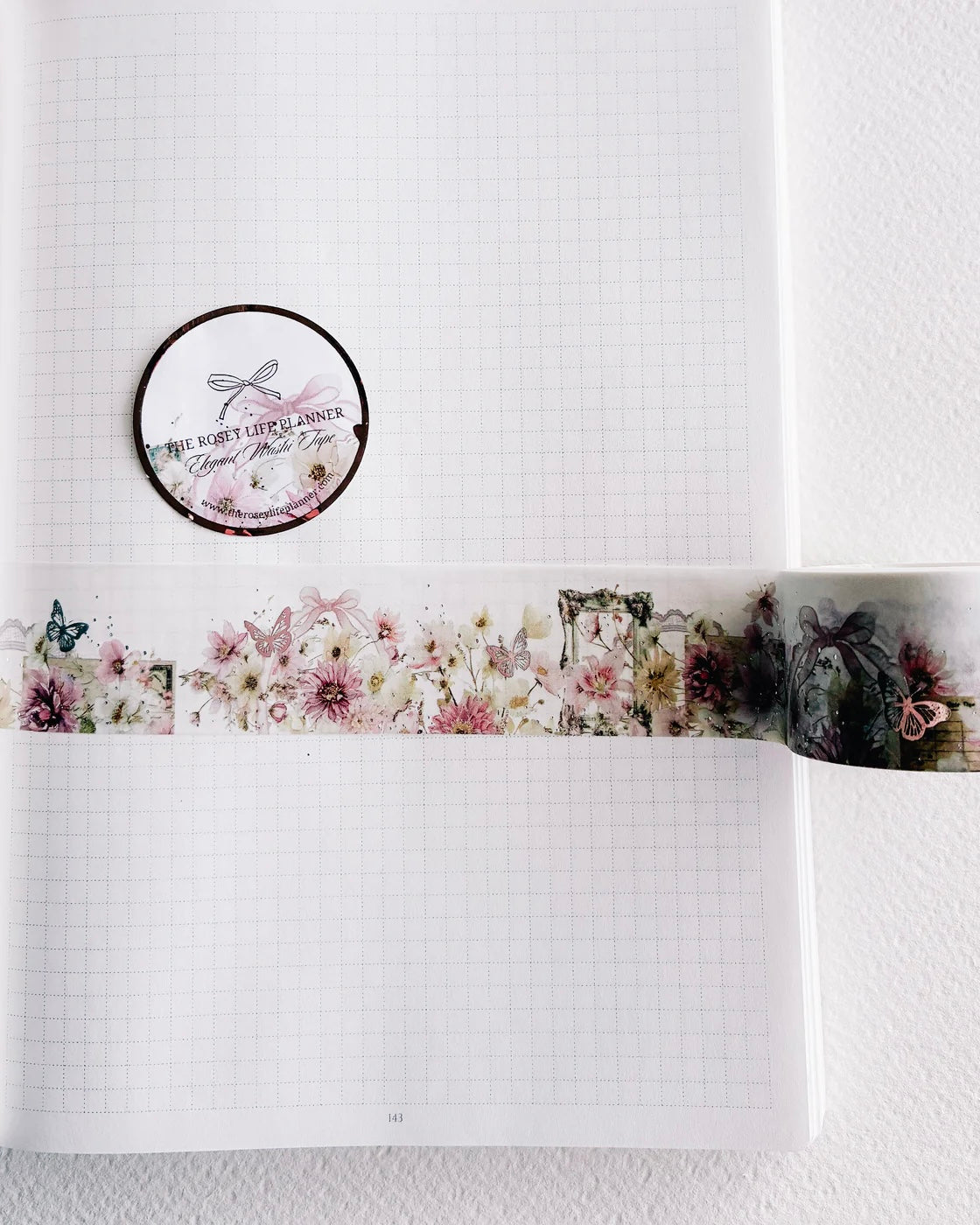 Washitape | florals silver foil