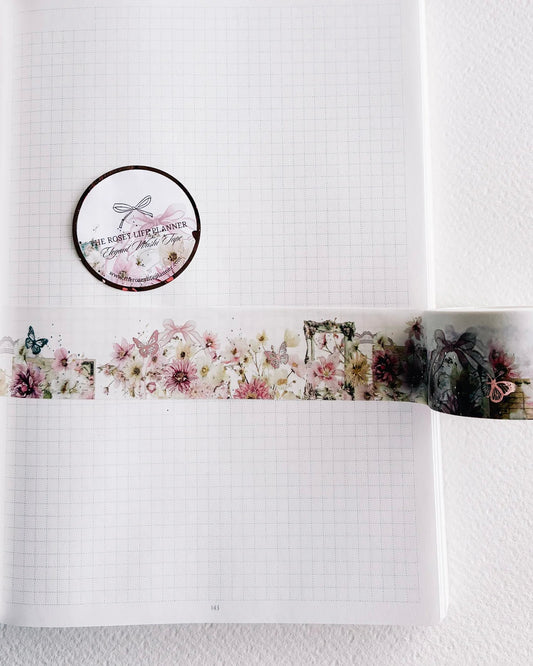 Washitape | florals silver foil