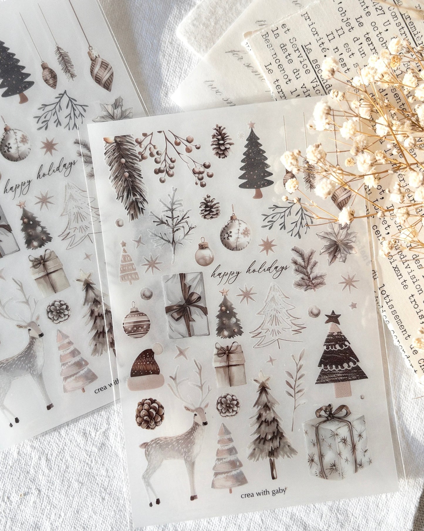 Stickervel | rub-on | kerst