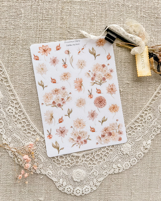 Stickervel | Dahlia bloemen