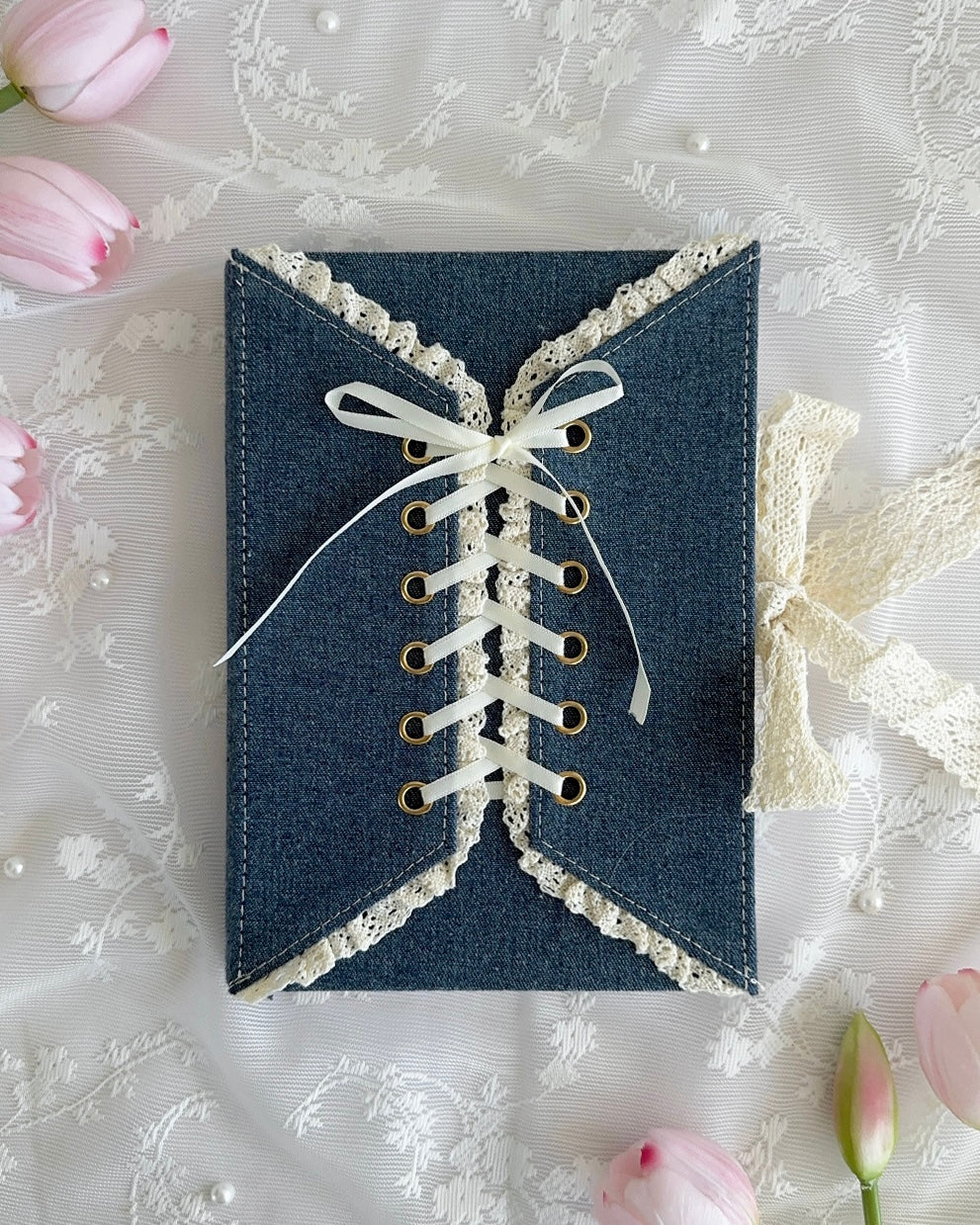 Journal | Indigo denim corset | A5 | dot