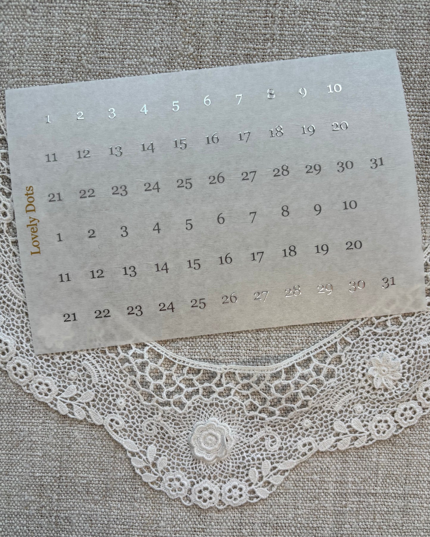 Stickervel | zilver | elegant | dagen/maanden/cijfers